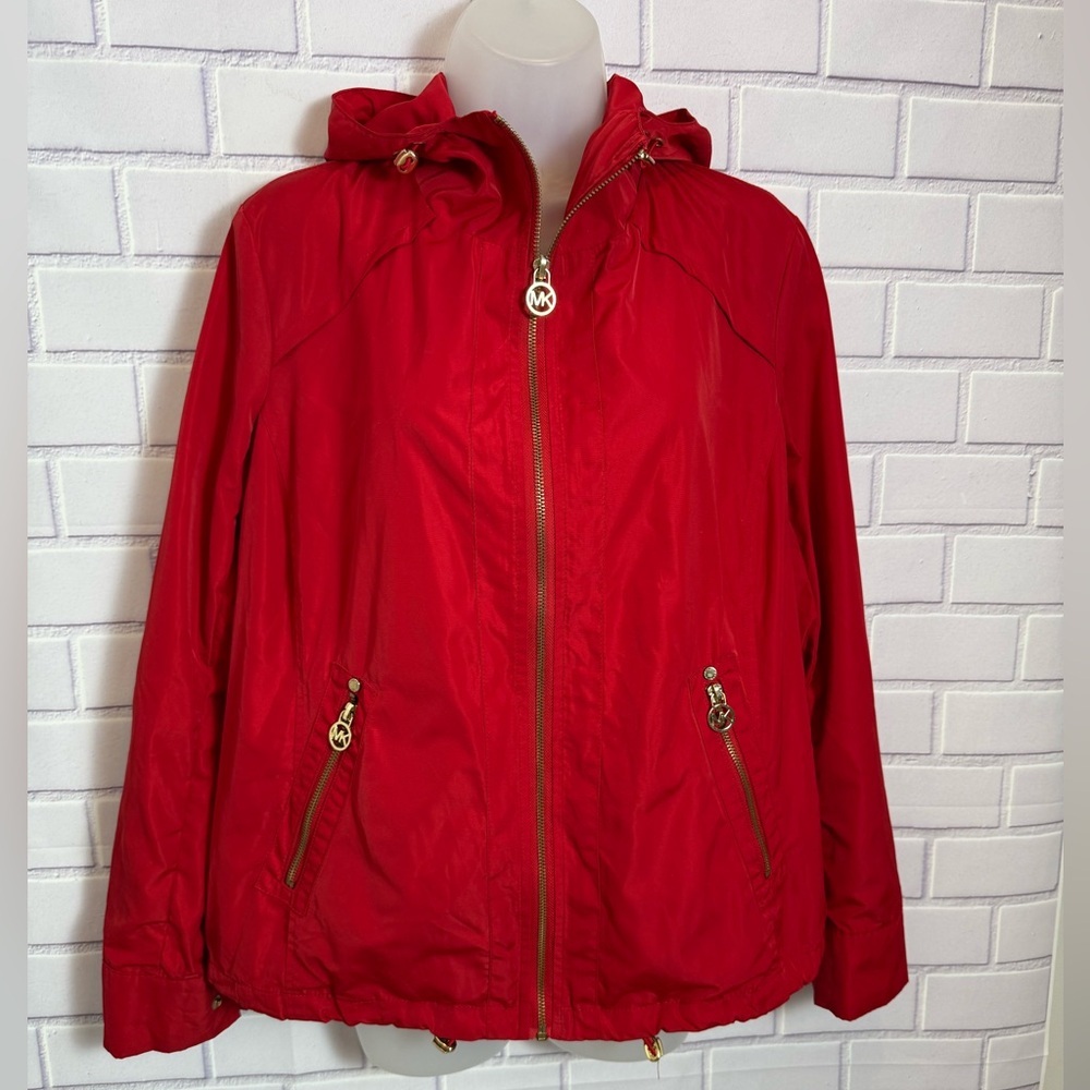 Michael Michael Kors Red Hooded Zip-Up Jacket Gold
Hardware Size M - Picture 2 of 16